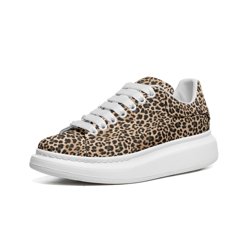 kokorepublic Unisex Non Slip Lace Up Faux Leather Sneakers